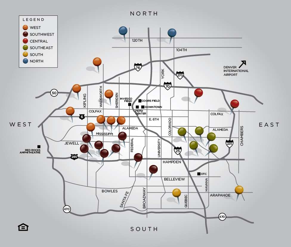 Map of Denver properties