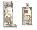 The Boccini Townhome floorplan graphic