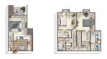 The Evora Townhome floorplan graphic